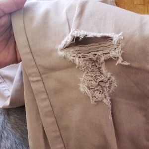 AE stretch distressed jeggings in blush pink